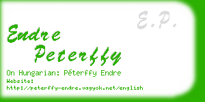 endre peterffy business card